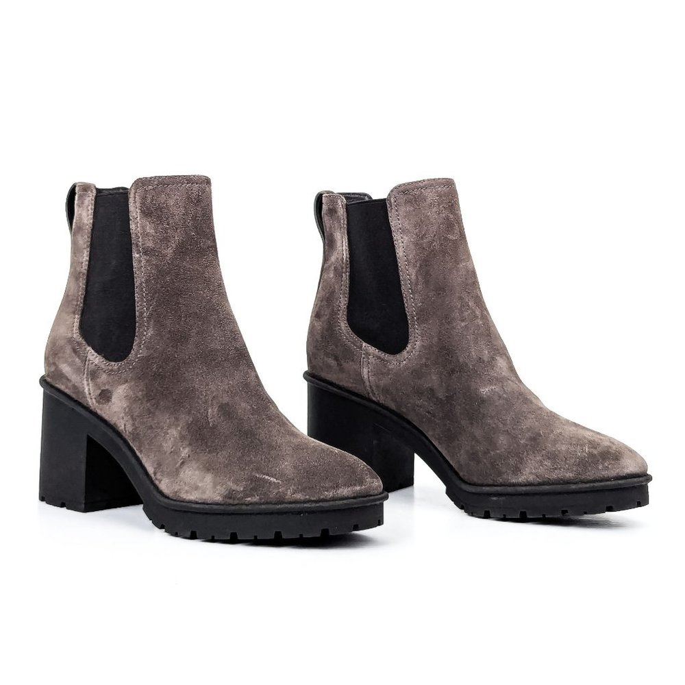 Vince Women Henderson Waterproof Chelsea Grey Suede Boots sz 10EUR 40
